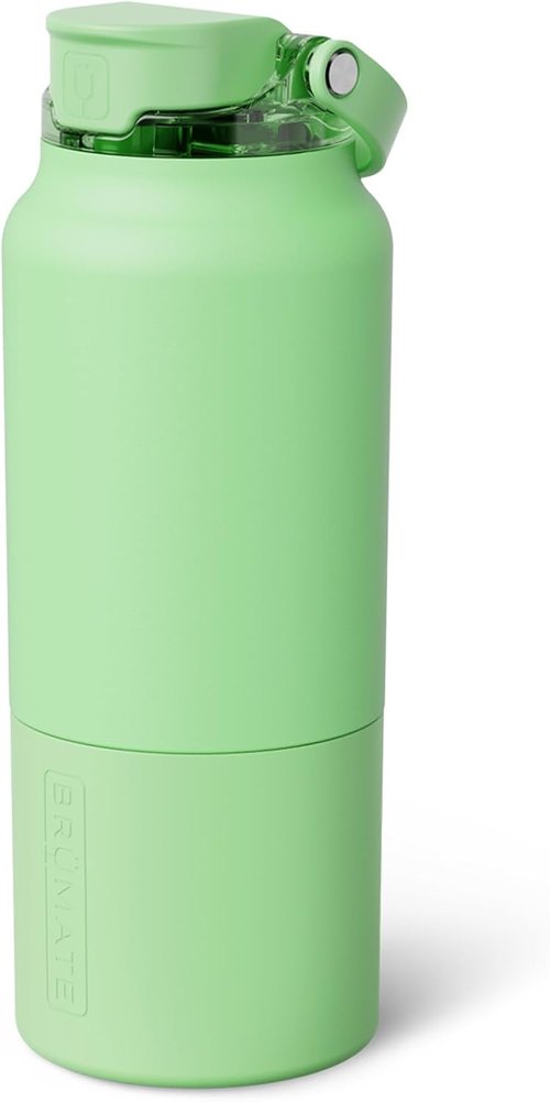 BrüMate Rise 35oz Insulated Water Bottle - 100% Leakproof Silicone Straw | BPA-Free Kiwi Color