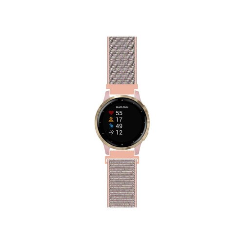 Leiou Compatible with Garmin vivoactive 4/Forerunner 255/265 Nylon Watch Band Sport Mesh Replacement Bands-18mm Black(5.3"-8.0")