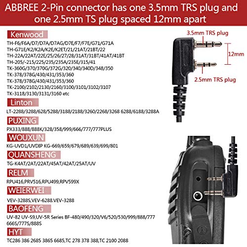 Walkie Talkies Earpiece with Mic - 2 Pack Air Acoustic Tube