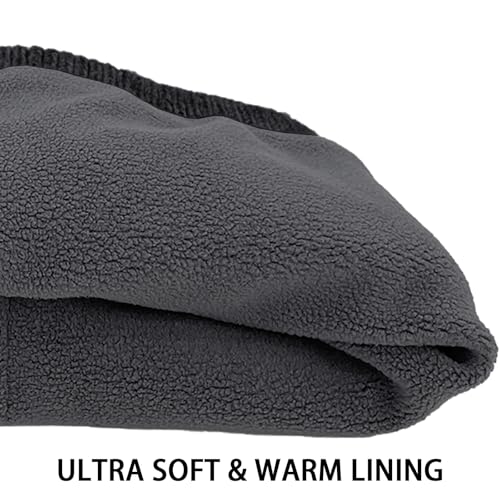 Warm Fleece Slouchy Beanie Hat - One Size, Black