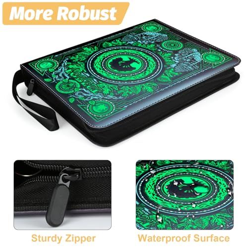 MTGPRO Green 9-Pocket Card Binder Holds 720 Cards Portable Trading Album