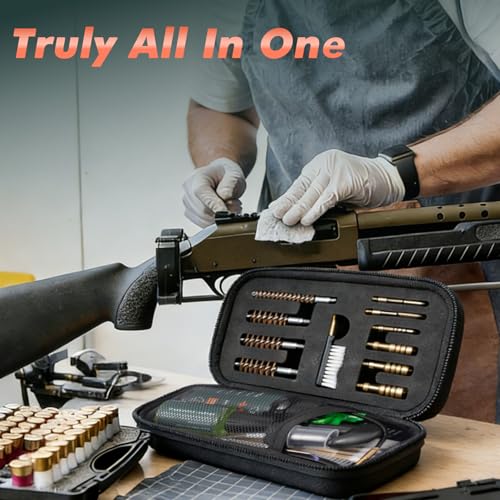 Compact Gun Cleaning Kit with CLP Oil - .22 to .45 Calibers