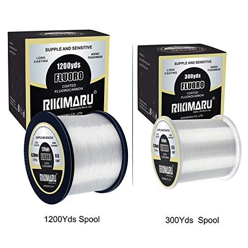 Fluoro Fishing Line - 100% Soft Fluorocarbon, 6 lb, 300 yds, Clear