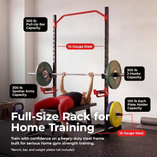 Full-Size Power Rack for Home Strength Training - Heavy-Duty