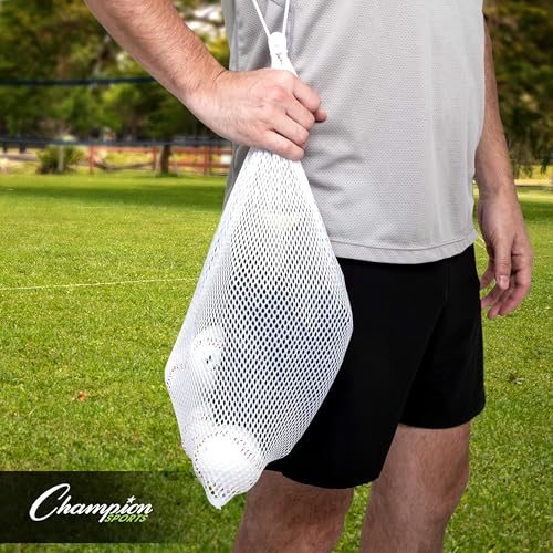 Heavy-Duty Nylon Mesh Equipment Bag - Columbia Blue, 12" x 18"