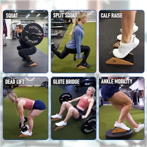 Cork Squat Wedge Block 2 Pack - Non-Slip Heel Elevation & Calf Raise