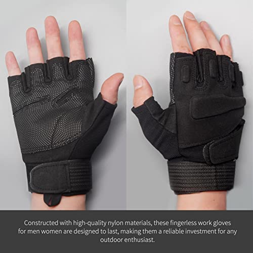 CHIMUYU Medium Black Fingerless Tactical Gloves for Men & Women – Airsoft, Shooting, Cycling, Motorcycle, Outdoor Sports