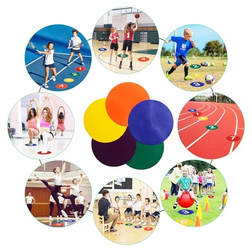9 Inch Anti-Slip Spot Markers - 10 Waterproof Poly Dots for Training