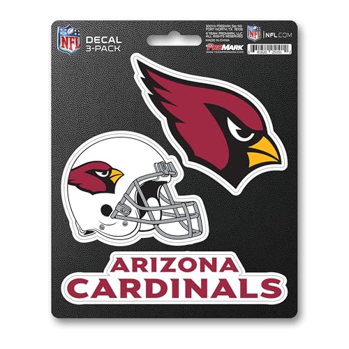 NFL Team Decal Set - Arizona Cardinals - 3 Piece Red