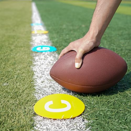 Football Linemen Position Markers Set - 7 Flat Discs, White