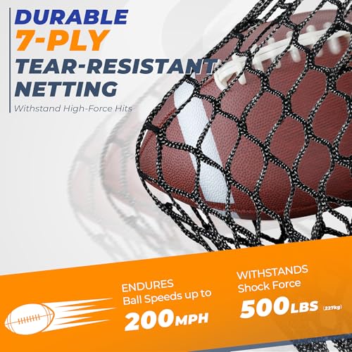 7x7ft Football Throwing Net for QB Training - Red, Portable & Stable