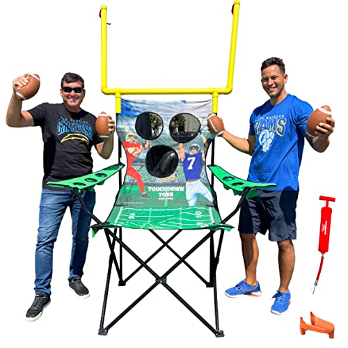 XXL Giant Football Toss Game & Tailgating Chair Combo - 8’ Tall