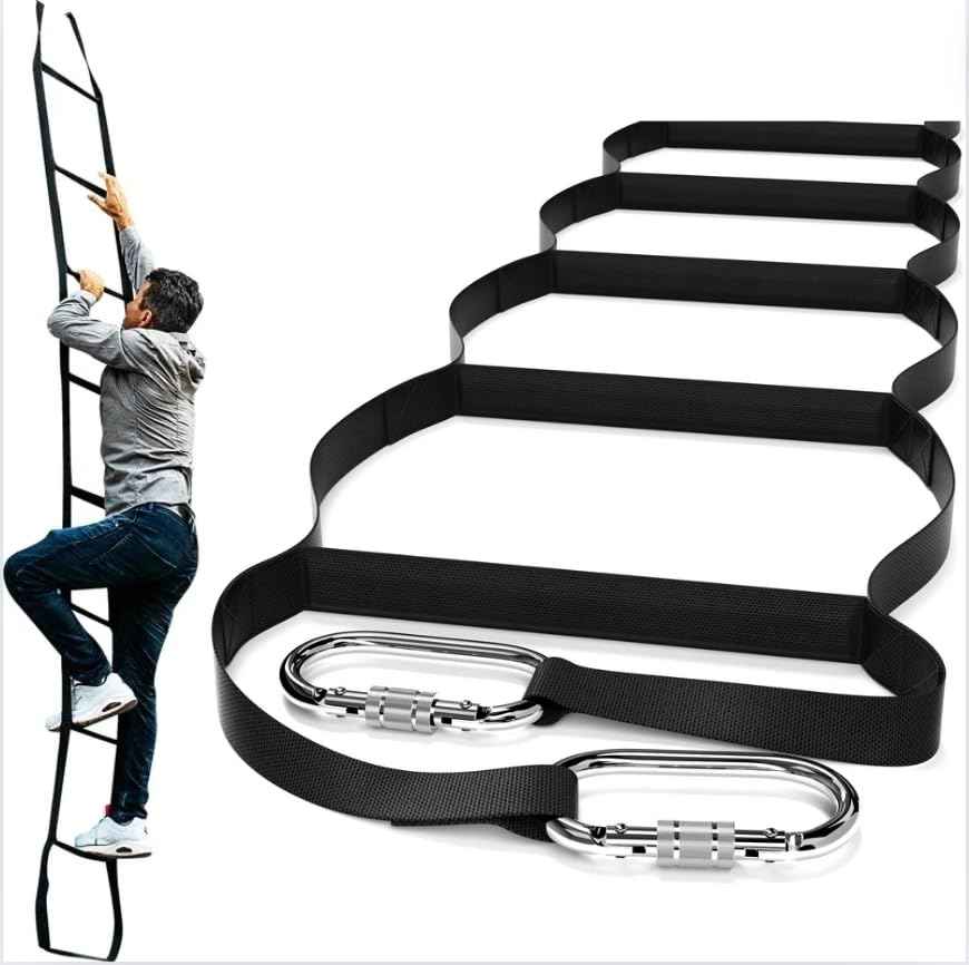 Rope Ladder 2-Story 13 ft | Rope Escape Ladder for Kids or Adults | Fire Escape Ladder for 2 Story Homes | Spring Hooks Incl. | Ultra Lightweight Compacr & Durable