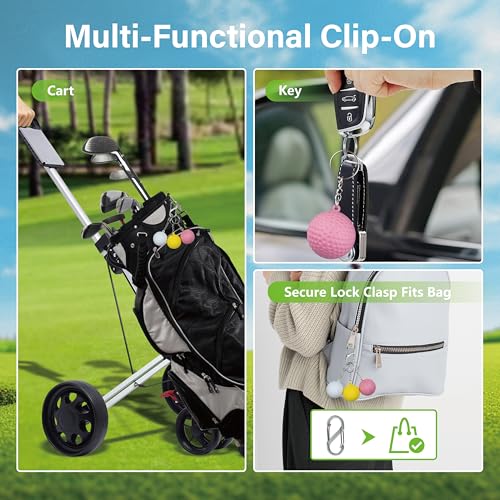 Soft PU Golf Ball Set with Carabiner Clip - 3 Pack