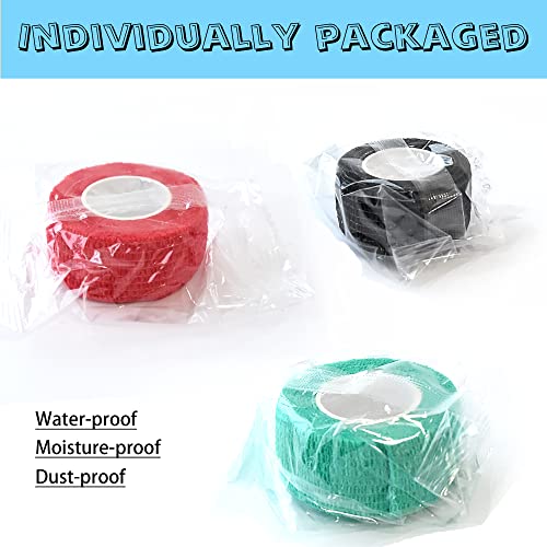 Self-Adhesive Cohesive Bandage Wrap - 8 Pack, 1 Inch x 5 Yards - White