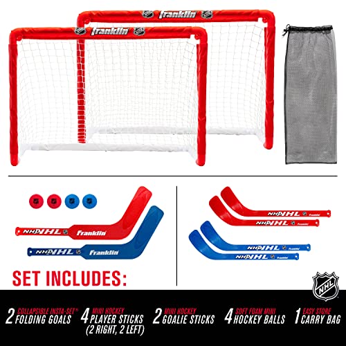 Kids Mini Knee Hockey Goal Set - 2 Nets, Red - Indoor Sports