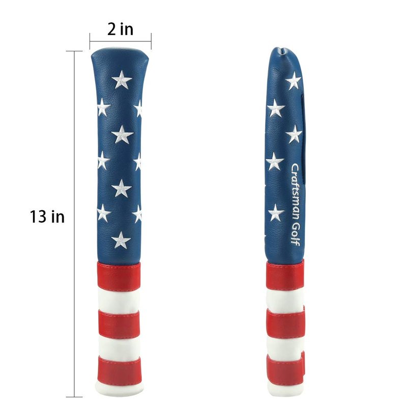 Craftsman Golf Stars and Stripes Red White Blue USA Flag Alignment Stick Cover Case Holder