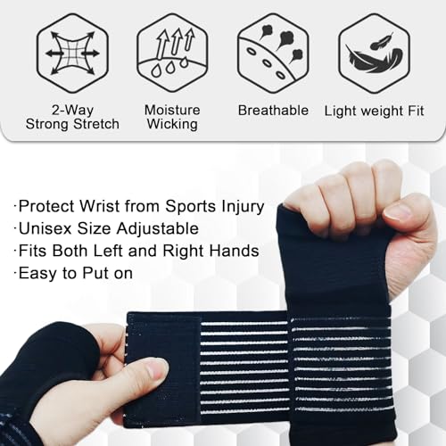 Adjustable Compression Wrist Brace Support - 2 Pack for Pain Relief