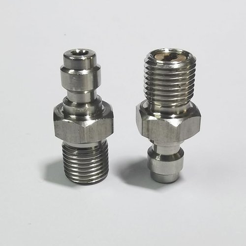 Foster 8mm Fill Nipple Male Quick Disconnect Valve - Stainless Steel for Paintball & Diving