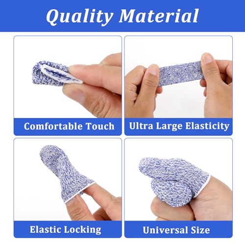Cut Resistant Finger Cots - 12 Pack Reusable Finger Protectors