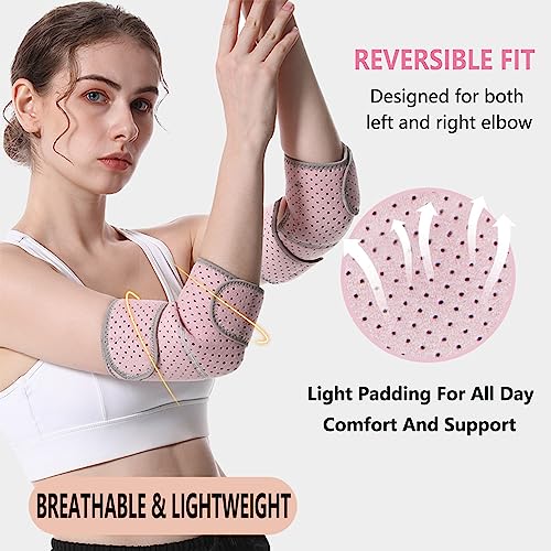 Adjustable Elbow Brace for Men & Women - Pink Compression Support