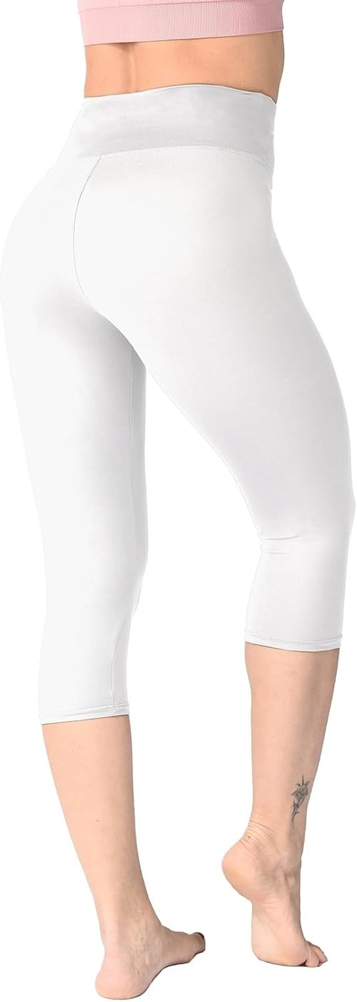 Ipletix Capri Leggings - High Waist Women's Yoga Pants for Comfortable Workouts | White