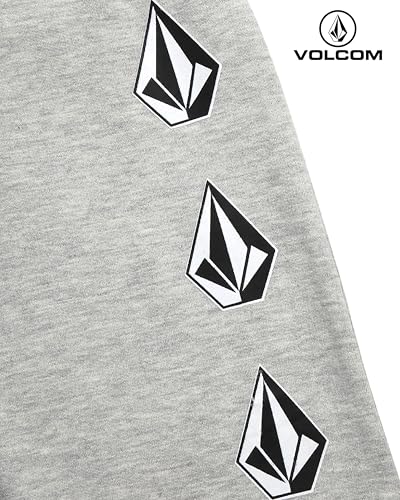 Volcom Boys Grey Heather Lightweight Fleece Joggers Size 10-12 with Pockets & Drawstring