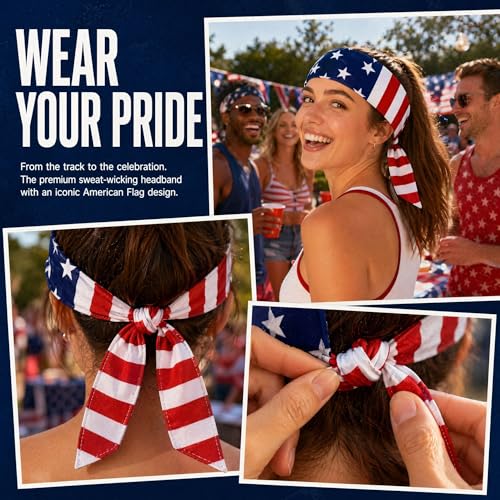 USA Flag Soccer Headband - Breathable Sweatband for Fans