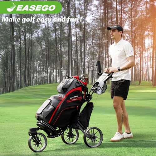 Golf Push Cart with 360° Swivel Front Wheels - Gray