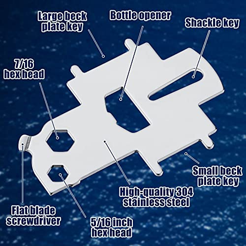 Stainless Steel Boat Gas Cap Key Tool - 2 Pack