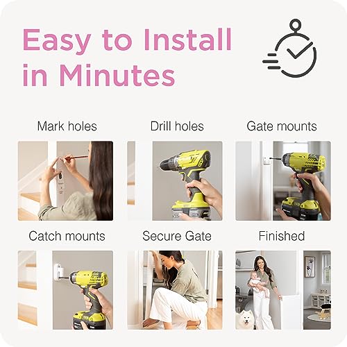 Perma Child Safety Retractable Baby Gate, 71" Wide x 33" Tall, Mesh for Stairs, Doorways, Indoors, Outdoors, Dogs, One-Hand Operation, Locks, Easy Install, Black