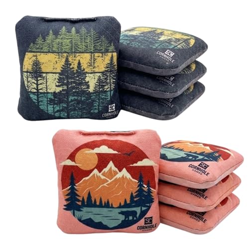 SC Cornhole Games Professional Dual Sided Cornhole Bags Forest/Nature 16 oz Regulation Tournament-Approved