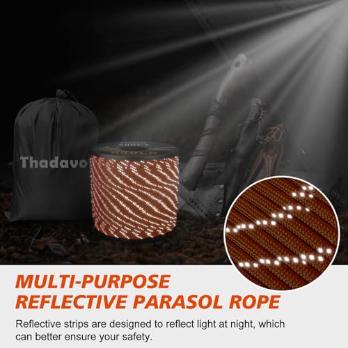 Reflective Paracord Rope 850LB - Heavy-Duty 100FT Orange