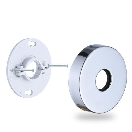 RAINREVIVE Chrome Shower Arm Flange, Shower Arm Stabilizer Bracket and Flange Cover Plate