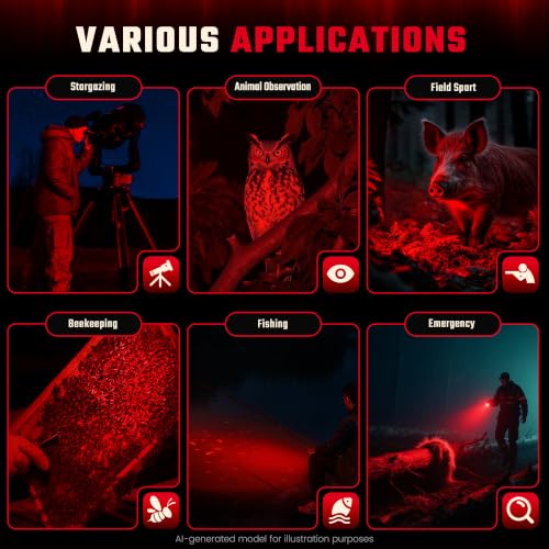 DARKBEAM Mini Red Light Flashlight for Night Hunting & Wildlife Observation