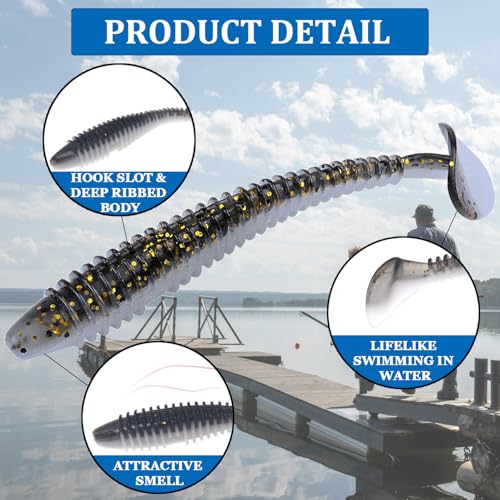 Paddle Tail Swim Baits - 9 Color Soft Plastic Lures 2.17in/5.5cm