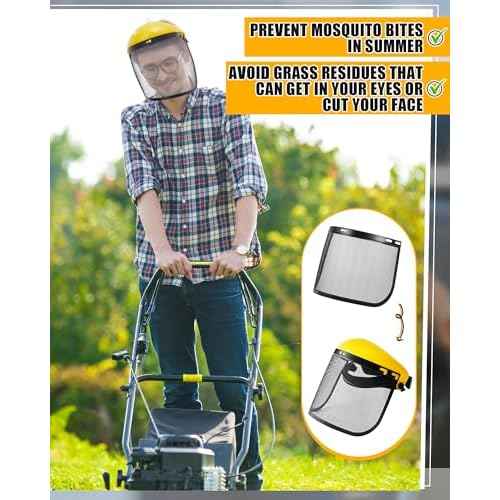 5 Pcs Faceshield Replacement Visors Steel Wire Mesh Safety Face Shield Mask for Weed Whacking Grinding Black Mesh Face Shield for Woodcutting Mowing Gardening Trimming, Headgear Not Included