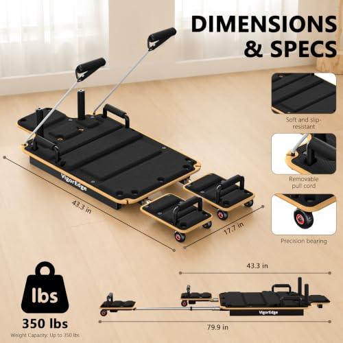 Pilates Board Reformer for Home Workout - Black
