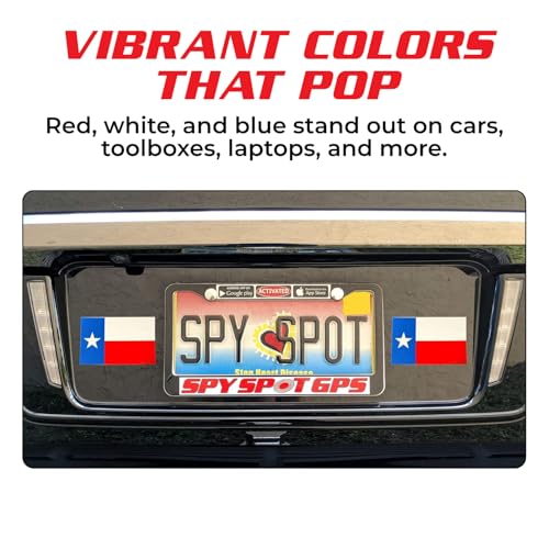 Texas Flag Stickers - 4" x 2.5" Vinyl Decals, Pack of 4