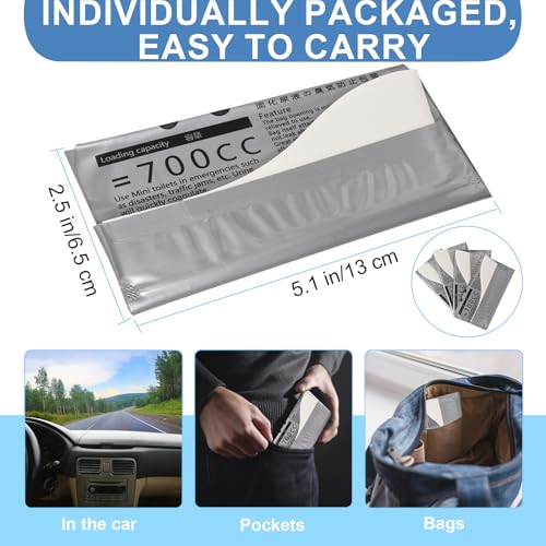 700ml Disposable Urine Bags - Unisex Portable Emergency Solution