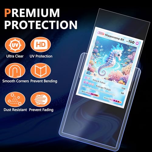50PCS Card Sleeves Top Loaders - 3x4 Inch Hard Plastic Card Protectors - Variation: 50 Toploaders