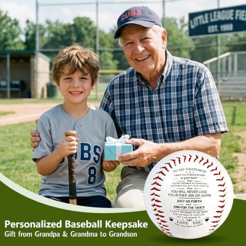 Personalized Engraved Baseball Gift for Grandson - Custom Keepsake