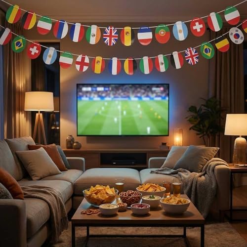 50-Piece International World Flag Bunting Banner for Party Decorations