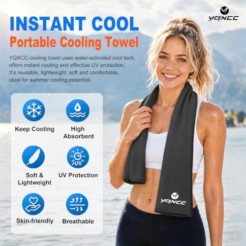 YQXCC 4 Pack Cooling Towels 40"x12", Cold Cool for Neck & Face