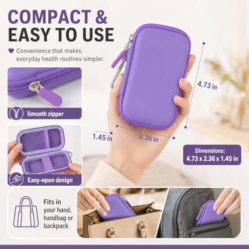 Heart Rate Monitor Case with Pill Box for KardiaMobile - Purple