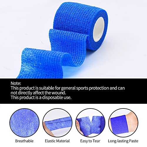 12 Pack Self Adhesive Bandage Wraps - 2 Inch, 5 Yards, Multicolor