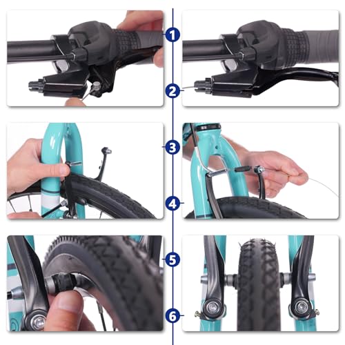 Bike Brake Set for Adult Bicycles - Front & Rear Rim Brakes with Cables & Levers