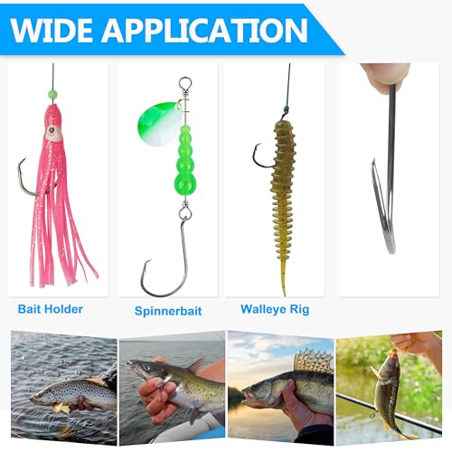 Circle Fishing Hooks - 150pcs 8# Octopus Hooks for Catfish & Bass