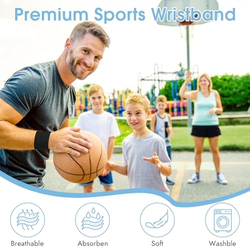 8 Pack Absorbent Wrist Sweatbands for Sports & Exercise
