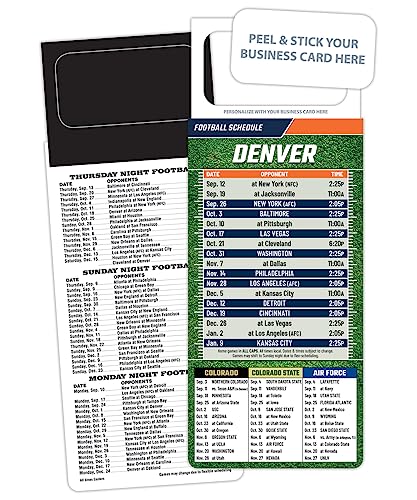 2026 Denver Pro Football Schedule Magnets - 100 Pack